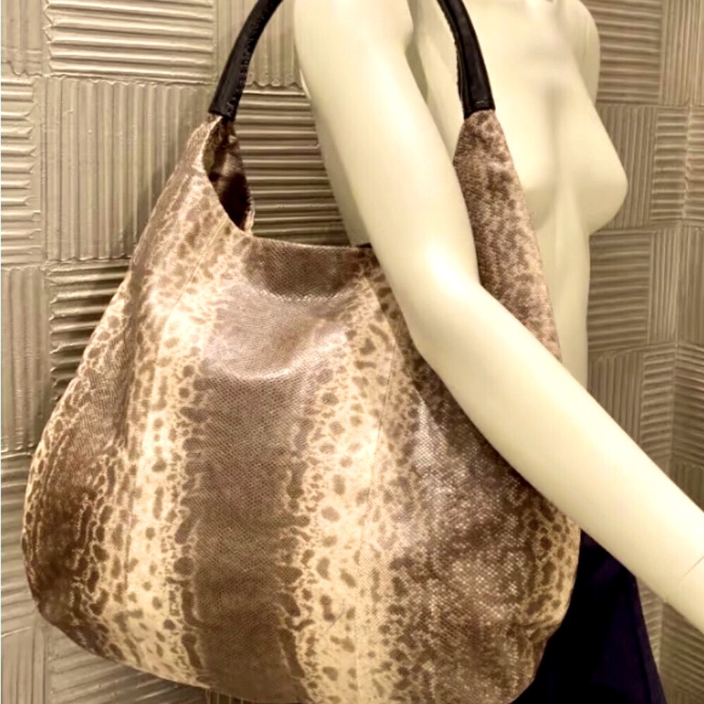 Devi Kroell Designer Python Snakeskin Hobo Should… - image 1
